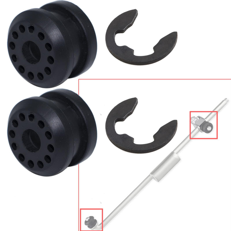 2PCS Transfer Case Shifter Linkage Control Lever Bushing Grommet Kit for Dodge Ram 1500 2500 3500 4x4 (2002-2010) - Includes E Clips (Part# 68078974AA, 68078975AA) 2