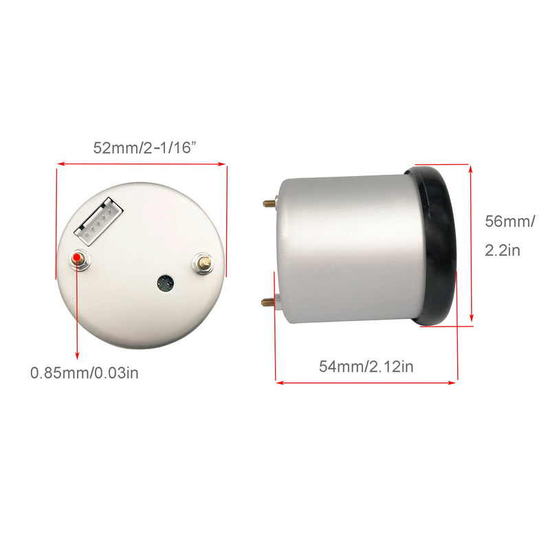 2-1/16" 52mm Fuel Press Gauge Tinted 7 Color 0-140 PSI Fuel Pressure Gauge Kit Includes Electronic Sensor