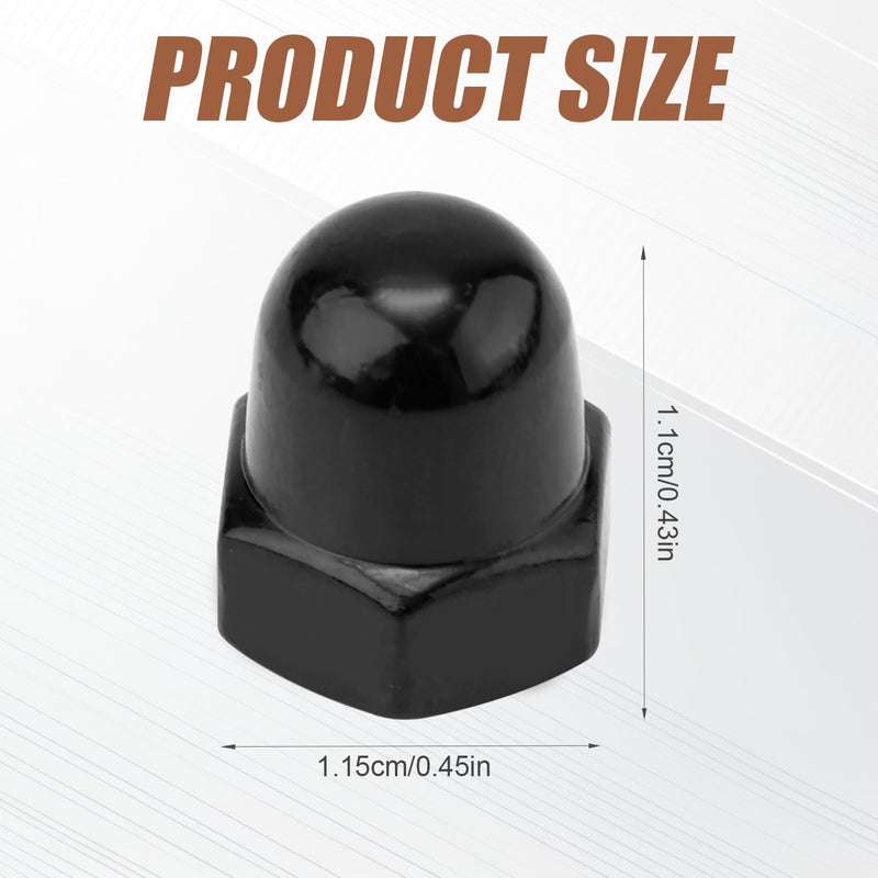 8pcs License Plate Retainer Nuts for Volvo V60/ V90/ S40/ S90/ S60/ XC90, Tall Dome License Plate Screw Caps Stainless Steel, Screws onto Existing Studs (Black) Black
