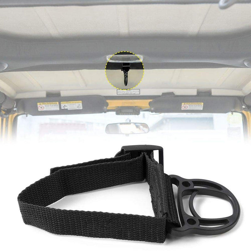 2PCS Roll Bar Coat Hanger Clothes Hook for Jeep Wrangler CJ YJ TJ LJ JK JKU JL JLU JT Sports Sahara Freedom Rubicon & Unlimited X 2/4 Door (Black) Black