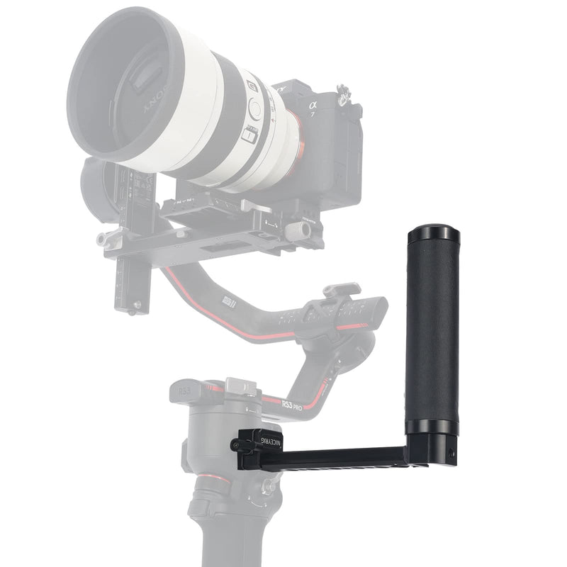 NICEYRIG Side Handle Grip for DJI RS4 / RS4 Pro / RS3 / RS3 Pro / RS2 / RSC2, Gimbal Stablilizer Support Leather Handgrip with Extension Arm - 523