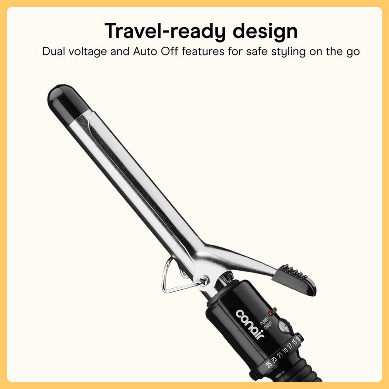 Conair Curling Iron, 3/4 Inch, Instant Heat, Curling Iron | Hair curler with multi-layer technology for fine, medium, and thick hair, 25 heat settings up to 400°F, and 60-second heat-up