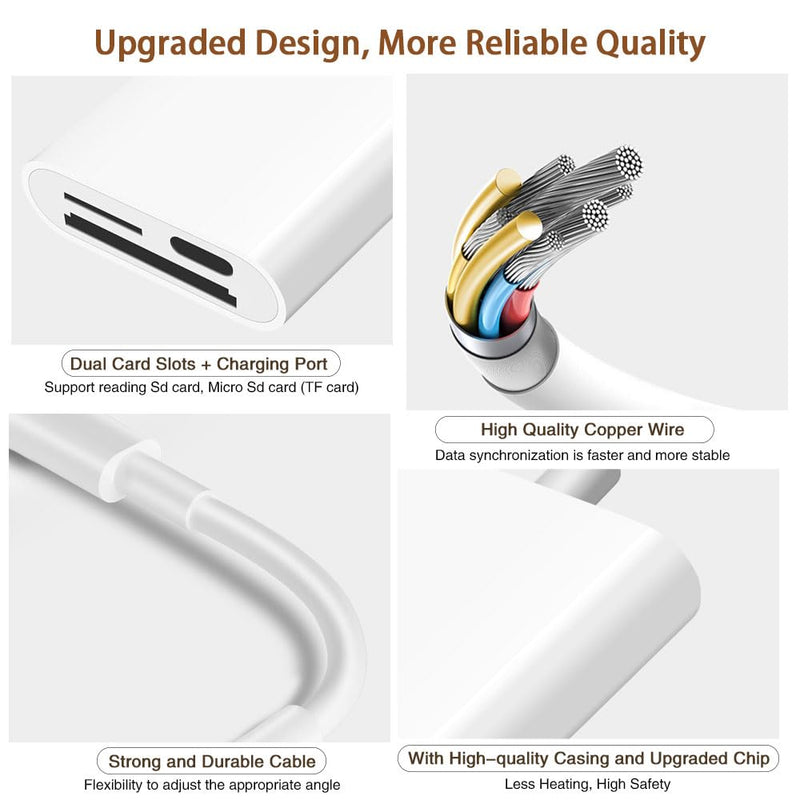 SD Card Reader USB-C, Support SD/TF Card Reader for Android Phone | Plug and Play, Supports up to 512GB Memory Card