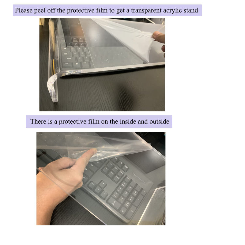 Clear Acrylic Monitor Stand,Keyboard Cover Protector Anti-Cat Prevent Cats from Touching Keyboard,Stand for Laptop, 1525-001