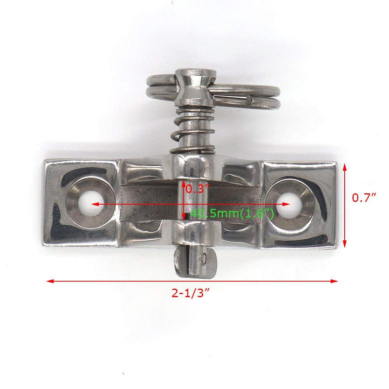 VTurboWay Bimini Top Deck Hinge with Pin and Ring, 316 Stainless Steel, Free Installation Screws 4