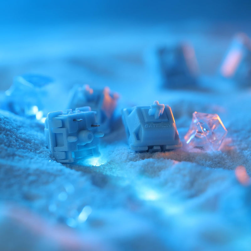 GATERON Smoothie Series Keyboard Switches, Linear RGB LED 5 Pin Factory Pre-lubed Full POM Key Switches for MX Mechanical Keyboard (Sea Salt Smoothie, 105PCS) Sea Salt Smoothie