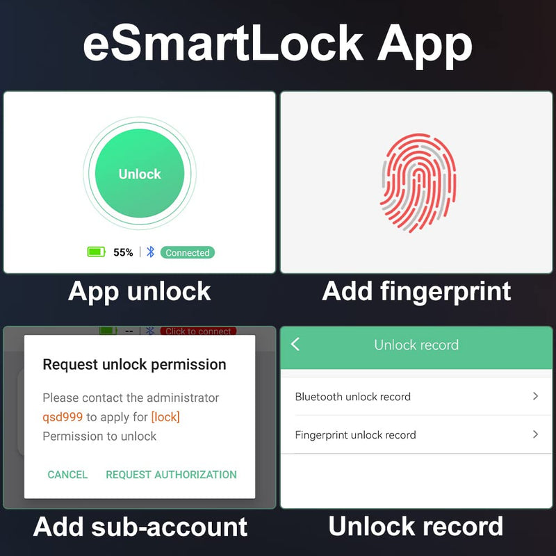 Cable Lock Refrigerator Lock eLinkSmart French Door Fridge Lock - Waterproof 40cm 15.7 inch Fingerprint Bluetooth App Keyless Cable Lock for Cabinets Freezer Baby Safe