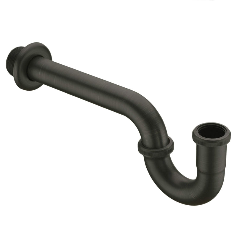 Brass P Trap, 1 1/4 Bathroom Basin Sink Waste Trap Drain Kit with Flange and Slip Joint Extension Tube Drain Tailpiece, Adjustable Height, Oil Rubbed Bronze Finished