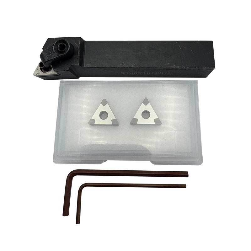 TNMG160404&TNMG160408 CBN-6 Boron Nitride Turning Insert with MTJNR1616H16 External Turning Lathe Cutting Tool Holder,High Speed Finishing of Heat Treated Steel,Sintered Ferrous Alloy and Cast Iron
