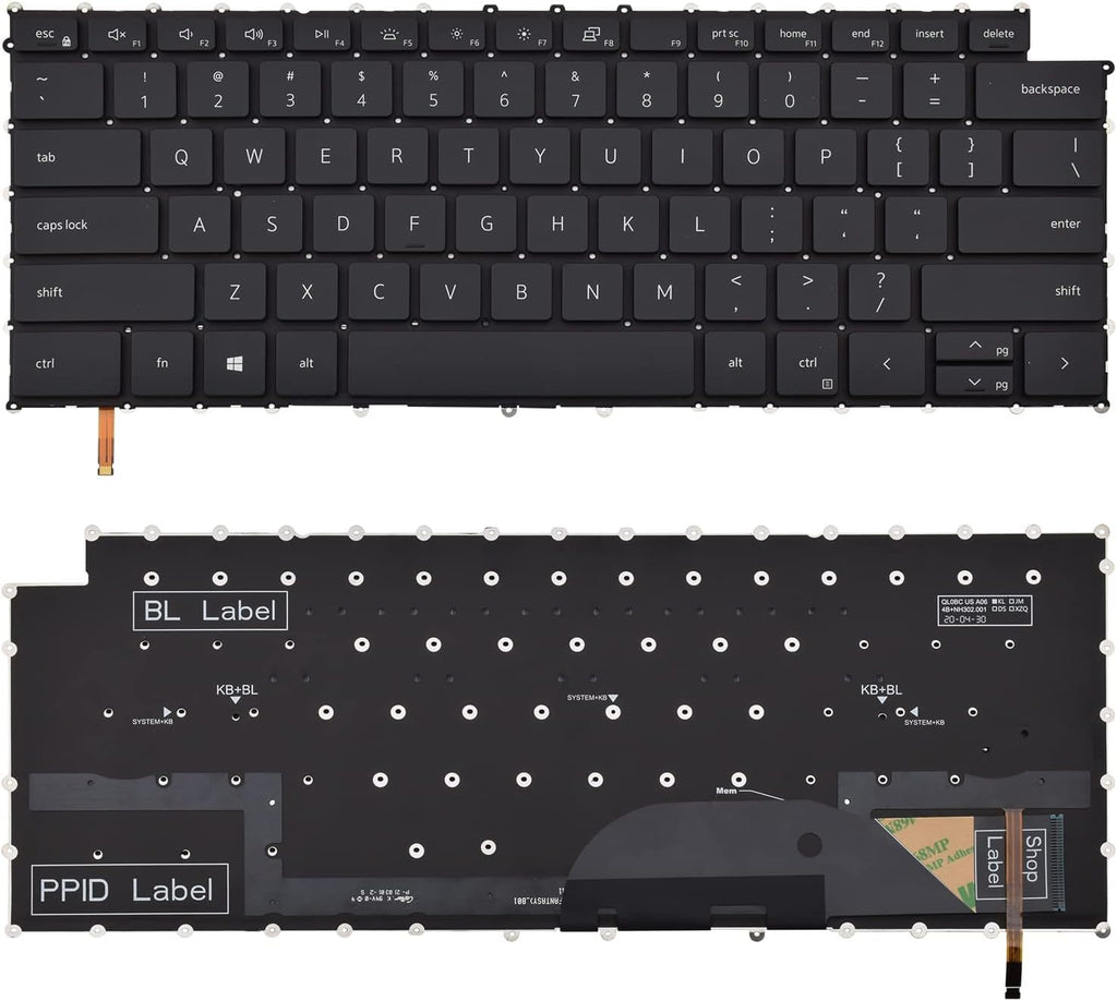 Backlit Replacement Keyboard Compatible with Dell XPS 15 9500 P91F 9510 9520 XPS 17 9700 P92F 9710 9720, Precision 5550 5560 5570 5750 5760 5770 with Backlight