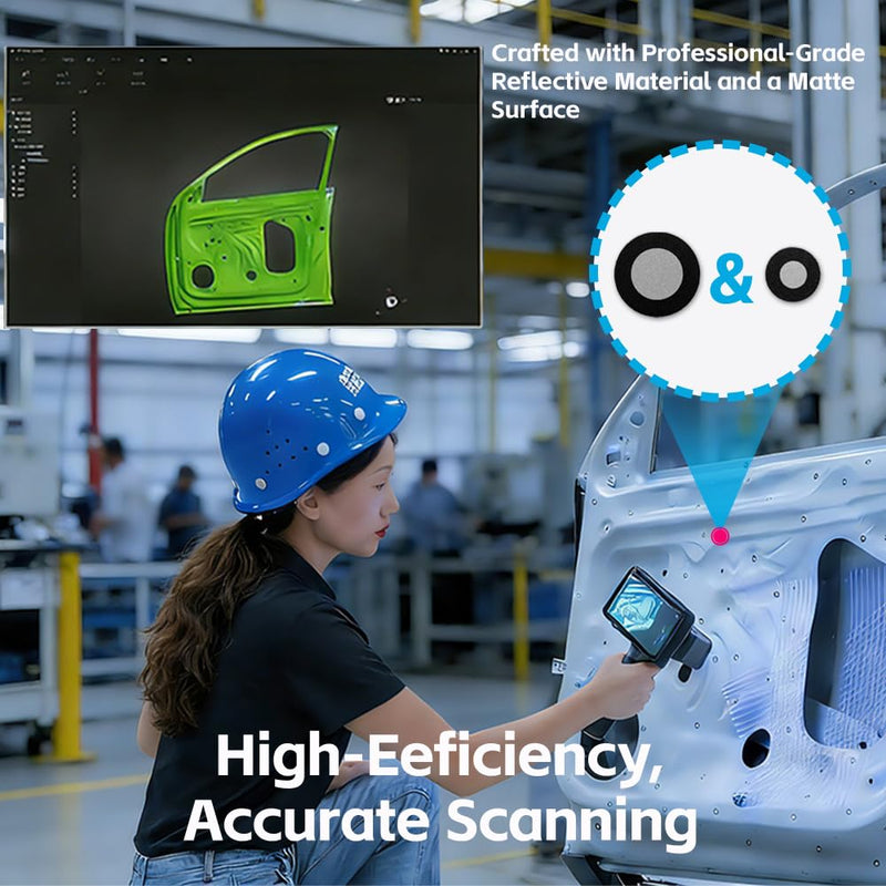 800 Dots 6mm & 3mm 3D Scanning Markers for 3D Scanner | High Precision Tracking & Positioning Dots for 3D Scan, Reusable Magnetic & Stickers Combo(16 Sheets) 6mm&3mm 800