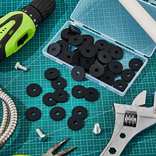 200 Pieces Rubber Washer Heavy Duty, 1/4 Inch Hole, Flat Rubber Washer Bolt 200