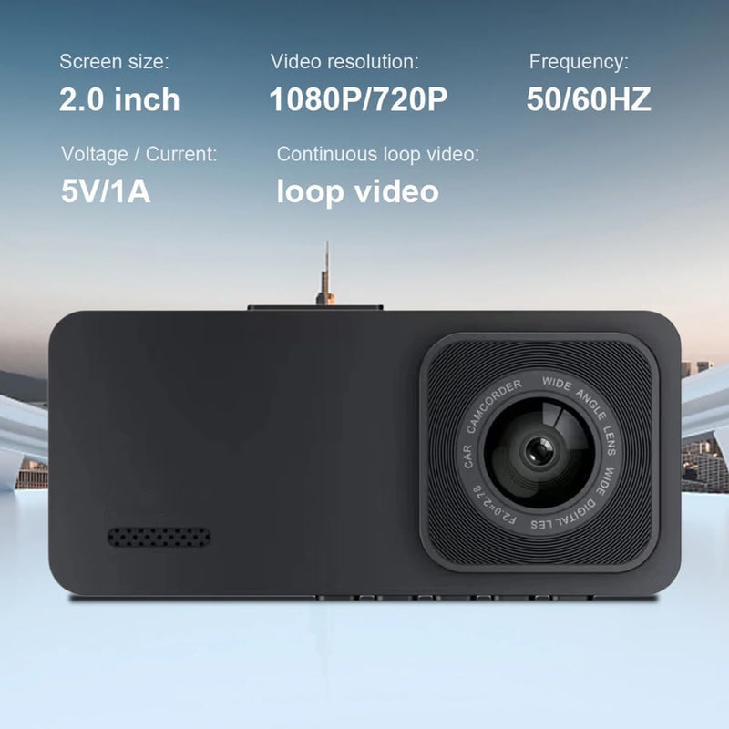 2K Dash Camera Front and Inside Dash Cam for Car Security 1080P Video Recorder with Audio Plug and Play, WDR, Night Vision, G-Sensor Auto Lock, 2 Inch Screen Vehicle Security