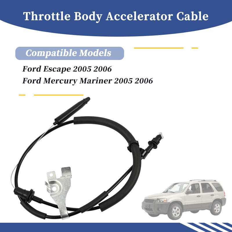 Throttle Body Accelerator Cable Fit for Ford Escape│Mercury Mariner 2005 2006 3.0L V6-Gas Replace 5L8Z-9A758-CA Throttle Control Cable Assembly