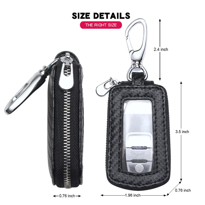 Universal Premium Car Key Fob Case Genuine Leather Car Smart Key fob Holder for Remote Key Fob Universal A-black-2