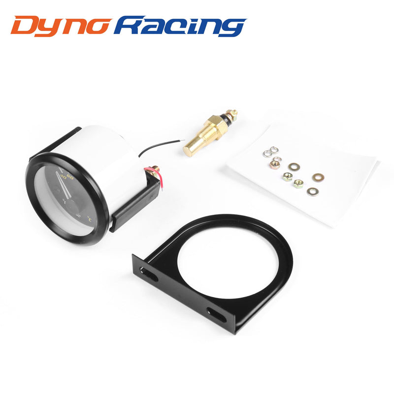 2" 52mm Pointer Car Water Temperature Gauge 40-120 Celsius /100-250 Fahrenheit Water Temperature Temp Gauge White Light with 1/8NPT Sensor Car Meter