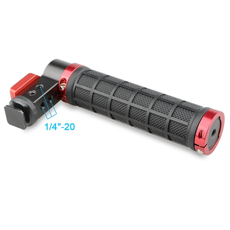 CAMVATE Top Handle Grip Mounts to Camera's Hot Shoe for Cinema Camera(Rubber Grip,Red)