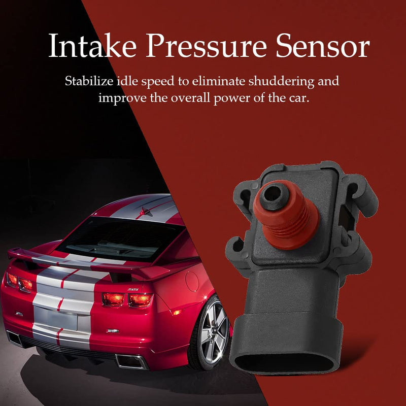 Manifold Absolute Pressure Map Sensor, 09359409, 12614973, 16235939, 16187556, 30889795 Map Sensor Compatible with Chevy Buick Cadillac GMC GM Saturn Oldsmobile