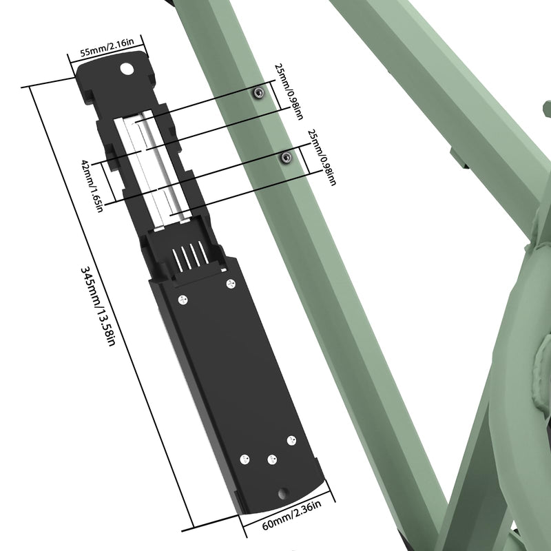 YASCO Ebike Battery Base Bottom Holder for Hailong Electric Bike Battery Mounting Plate Bracket with Connector (Hailong 4 pins) Hailong 4 pins