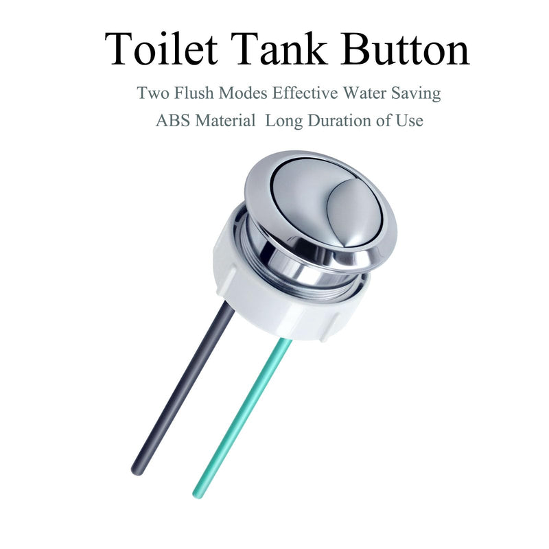 Dual Flushing Toilet Push Button Spare Parts, Top Toilet Button Replacement, Compatible with Geberit & Kohler, Satin Chrome, 1.5inch (38mm) Hole, Toilet Tank Lid (2-Pack) 38mm 2-pack