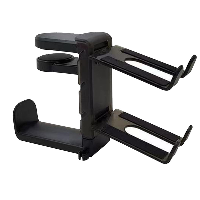 1 Rotating Headphone Stand 360 Swivel Adjustable Clamp On Desk Hanger Universal Gaming Office Accessories Black