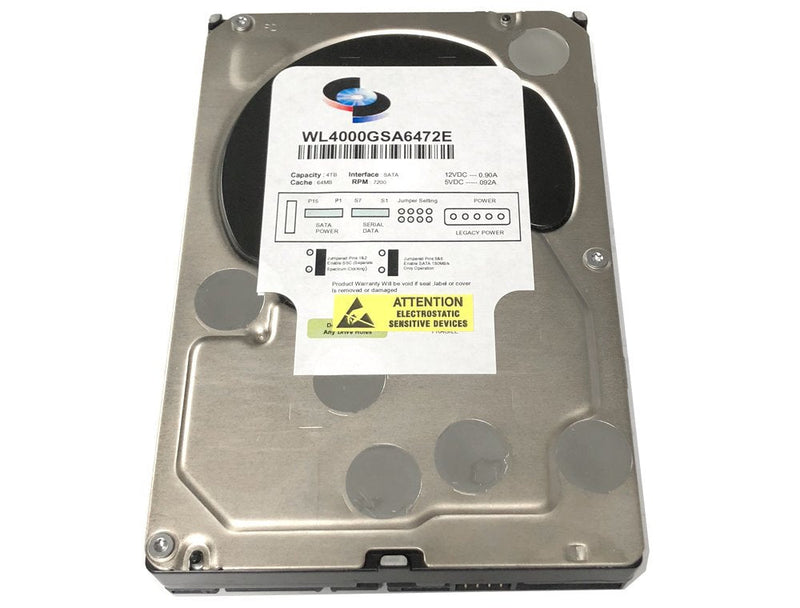 WL 4TB 7200RPM 64MB Cache SATA 6.0Gb/s (Enterprise Grade) 3.5" Hard Drive (for Server, RAID, NAS, DVR, Desktop PC)