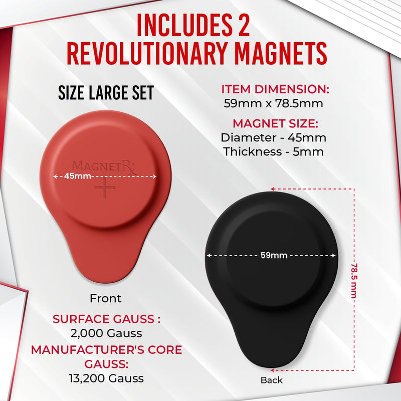 MagnetRX® Neodymium Biomagnetic Magnet Kit – Imanes para Biomagnetismo Médico – Dr Goiz Biomagnetic Therapy Magnets for Bio Magnet Pair – Biomagnetism Magnets with Silicone Covers (Large | 2 Units) Large (Silicone Covers)