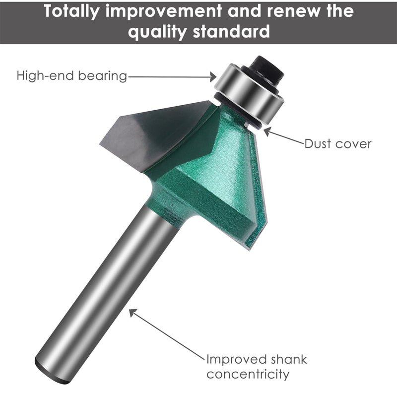 Pro Router Bits Sets of 12Z Pieces 1/4 Inch Shank, Professional Woodworking Tools (12Z 1/4 Shank) 12Z 1/4 shank