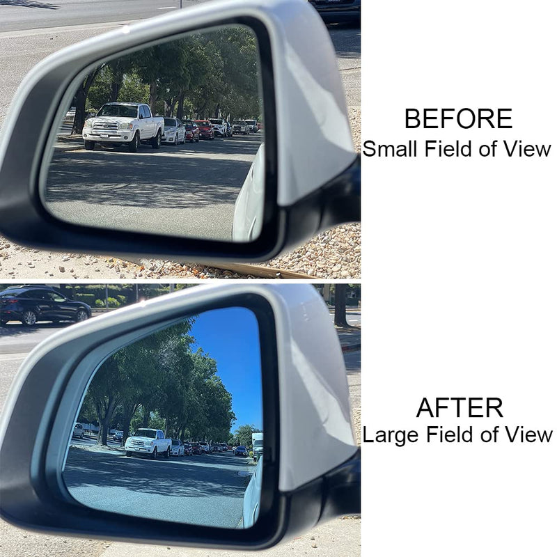 2Pcs Wide Angle Side Mirror Glass for Tesla Model Y 2020-2026 Anti Glare Heat Defogging Blue Lens with Backing Plate For Model Y (2020-2026)