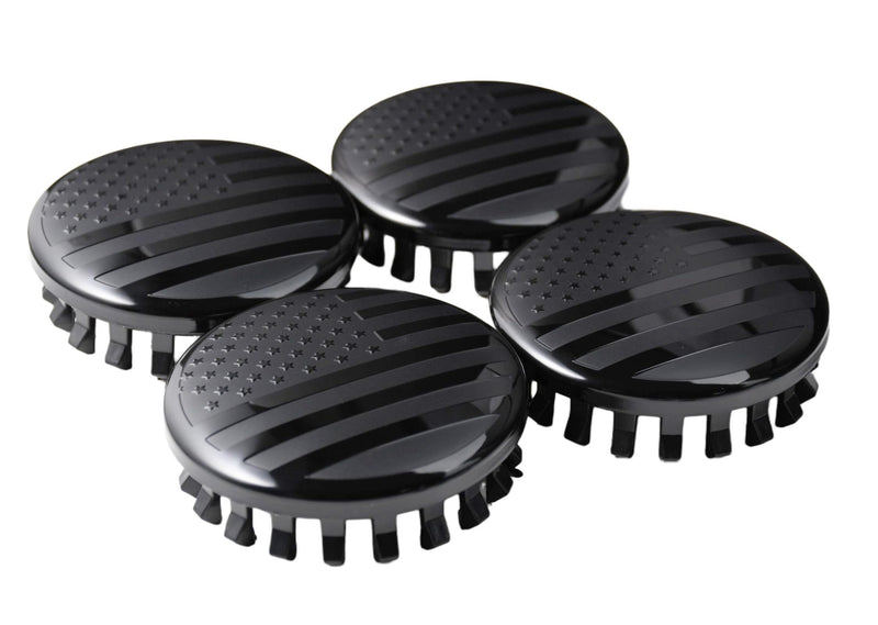 (Set of 4) for Chevrolet 3 1/4 inches=83mm Blackout American USA Flag Wheel Center Caps Covers HubCap fit Most 18"&20"&22" Rims for Suburban Silverado Tahoe & GMC Sierra Yukon Denali 22837060 9596403 3 1/4"(83mm) Blackout American Flag