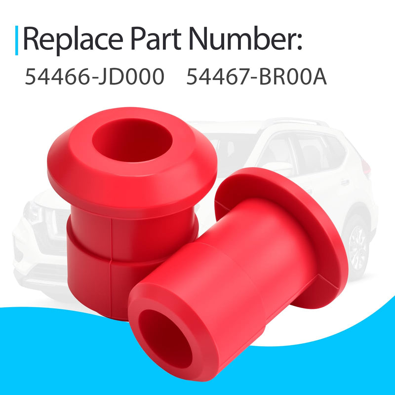 Front and Rear Polyurethane Subframe Bushing Kit Compatible with Nissan Rogue 2008-2020 Replace 54466-JD000 54467-BR00A, 4 Pcs Poly Sub Frame Bushing