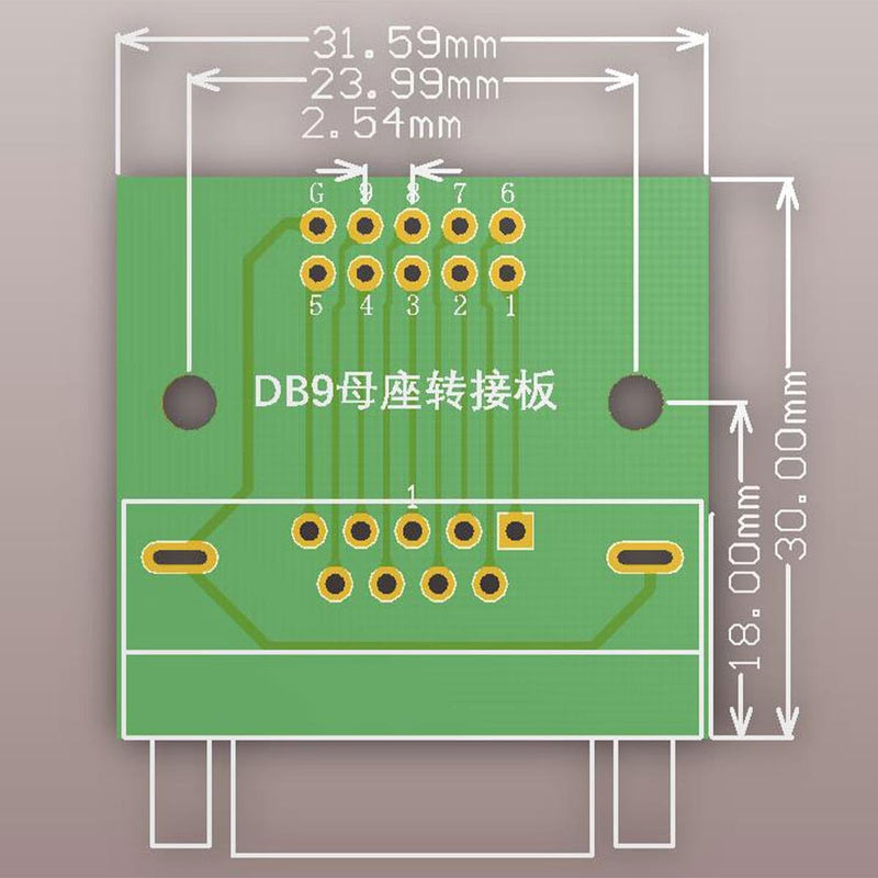 2Pcs DB9 Female Breakout Conversion Board, RS232 D-SUB Serial 9Pin to DIP 0.1” Pitch Bent Pin Test board for DB9 Serial Communication Prototyping or Troubleshooting