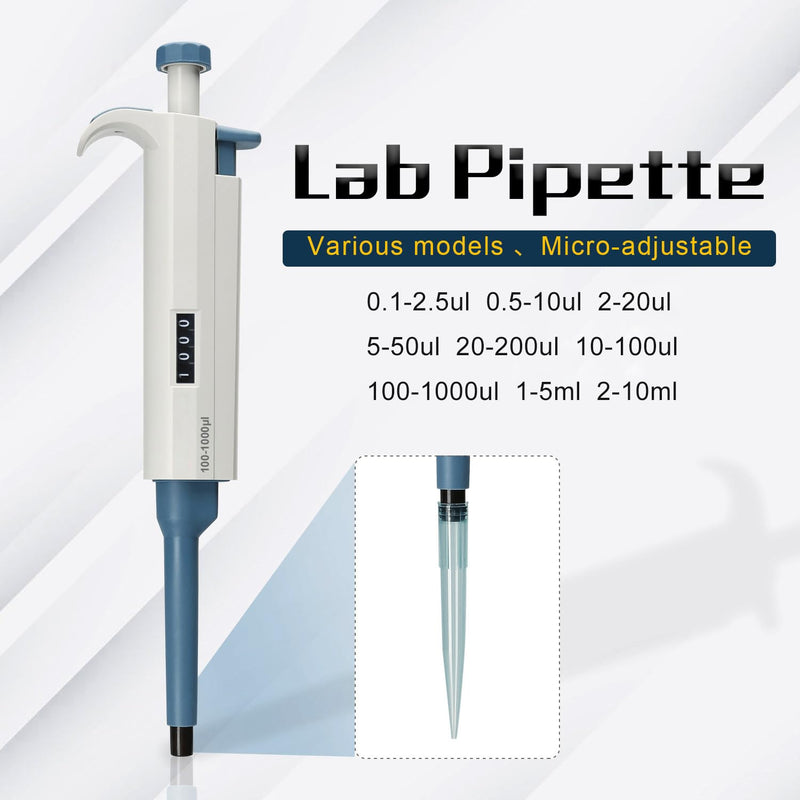 Micropipette 0.5-5ml, Adjustable Pipettor for Laboratory, Single Channel Lab Pipette,Half-Autoclavable 500-5000ul