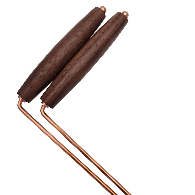 Copper Dowsing Rods Kit - Natural Walnut Wooden Handles Divining Rods with Solid Brass Karnak Pendulum - Ghost Rods,Water Rods,Spirit Rods,Witching Sticks for Gold,Paranormal,Yes No.by Spirit Hunter.