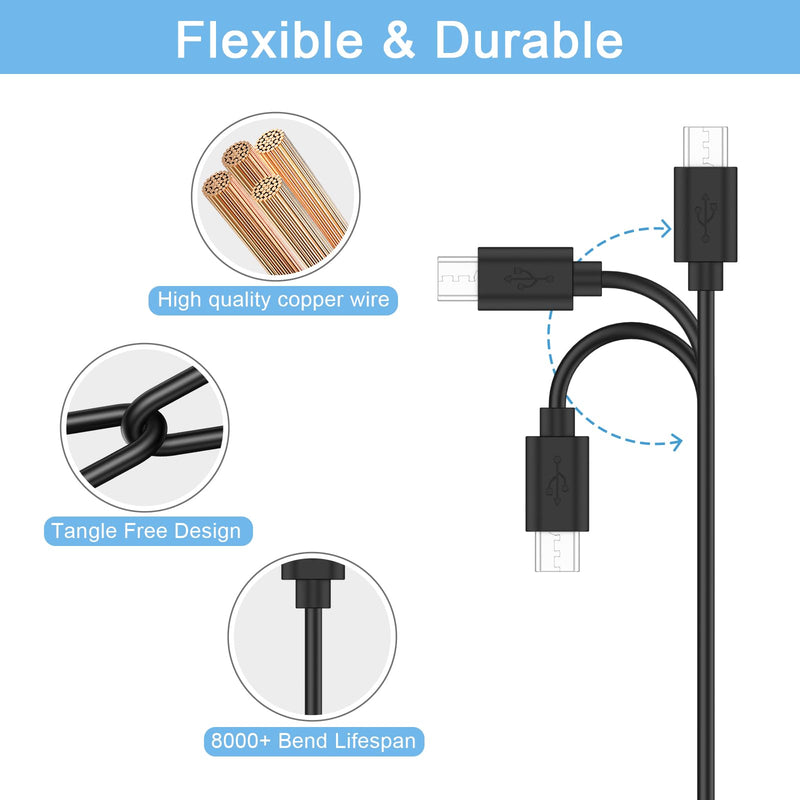 Micro USB Charger for Kodak Pixpro Astro Zoom L-8 AZ401 AZ405 AZ252 AZ901 FZ152-RD FZ53-RD FZ43 FZ45 FZ55 C123 C142 C183 C195, Tascam DR-05X DR-40X 22WL 70D Recorder Charging Cable Cord