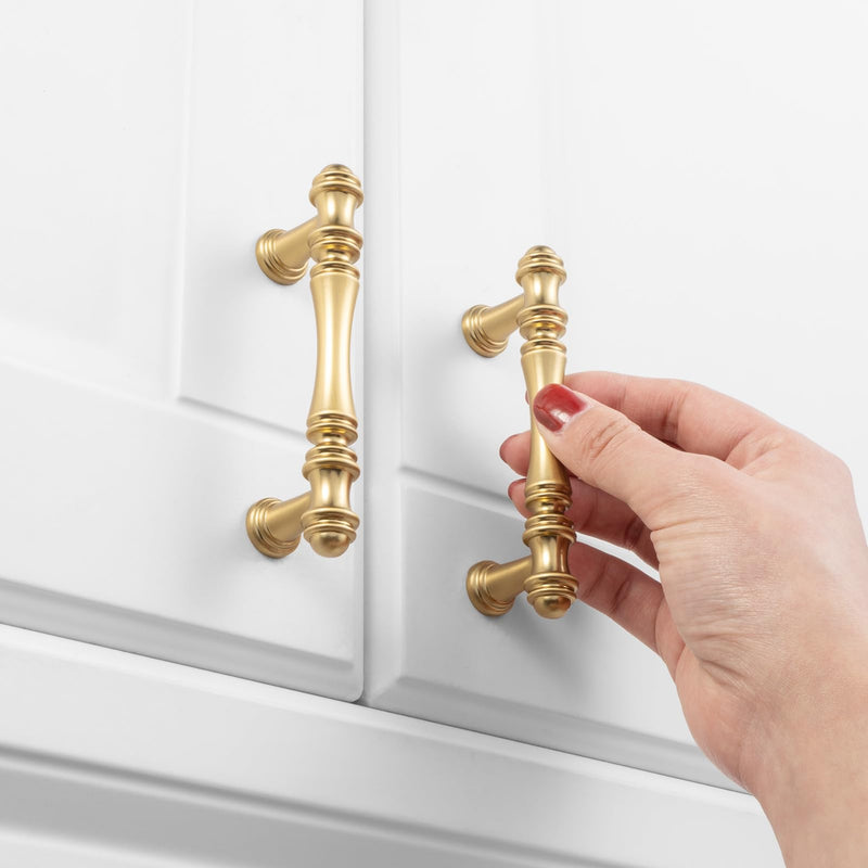 KOOFIZO 10 Pack 3 Inch Brushed Gold Kitchen Cabinet Handles Gold Cabinet Pulls Cabinet Hardware P30 for Cabinets Drawer Dresser Cupboard Bedroom Bathroom 3" CC - 10Pcs Classic