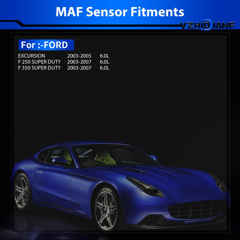 Mass Airflow Sensor 3L3Z12B579AB MAF Sensor Fits for for:-Ford Excursion F250 F350 Super Duty V8 6.0L, 3L3U12B579AA, 3L3Z12B579AB, AFLS130, 3L3Z12B579ARM, AF10129, AF1012911B1 mass airflow sensor