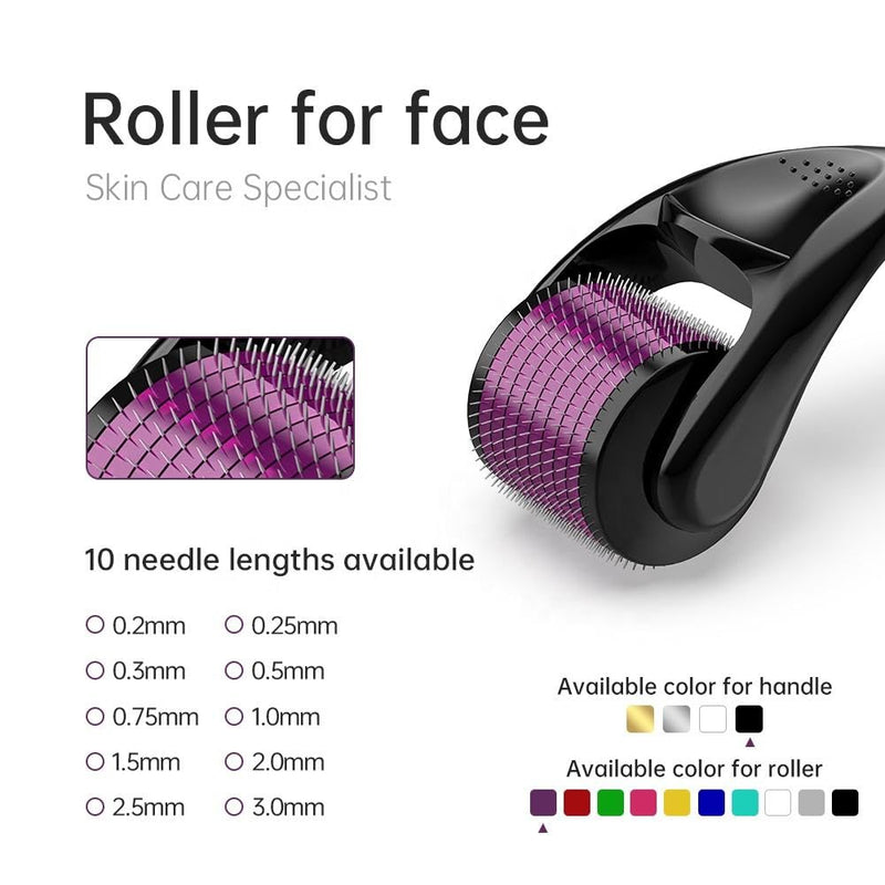Derma Roller 0.5mm for Hair Growth, 540 Titanium Microneedle Roller for Men & Women, Beard Growth and Skin Care Tool with Carry Case DERMA 0.5 mm