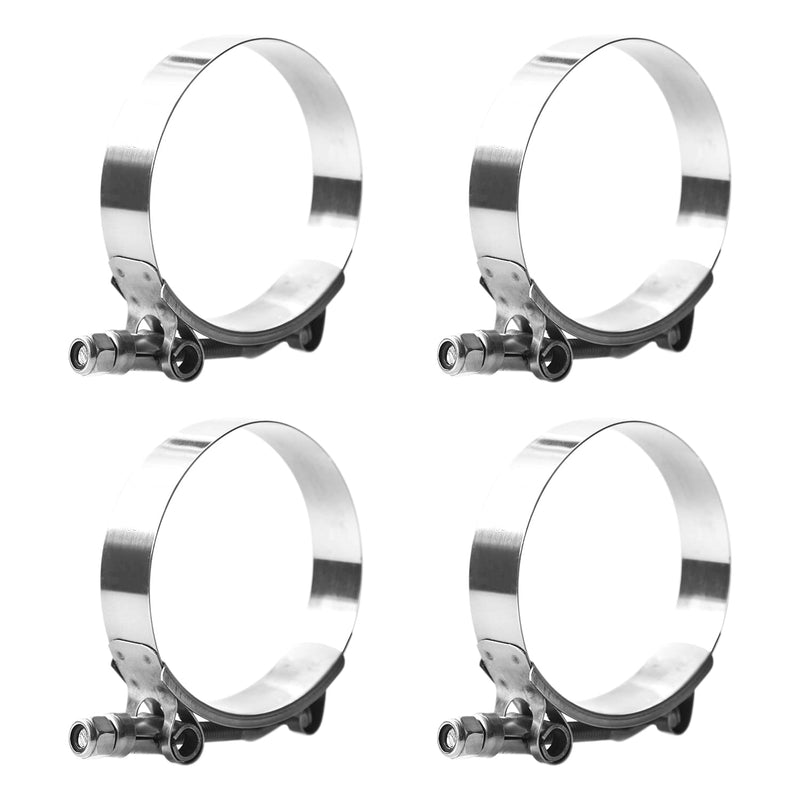 T Bolt Hose Clamp 2 1/2 Inch, MinerGuy Stainless Steel, Working Range 70mm-78mm for 2.5" Hose ID, Turbo Intake Intercooler Clamp, 4 Pack 2.5" Clamp Range 70mm-78mm (2.75"-3.07")