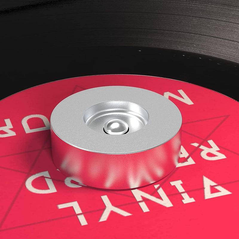45 RPM Adapter, for 7 Inch Vinyl Record Players and Technics Turntables, Solid Aluminum Dome 45 Adapter Silver