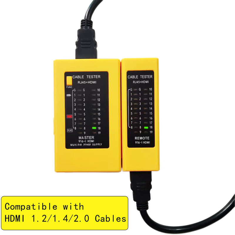 2 in 1 Network Cable Tester and HDMI Cable Tester Tool Portable High Definition Multimedia Interface RJ45/cat5 cat5e cat6 cat6a UTP Ethernet LAN Wire Continuity Checker