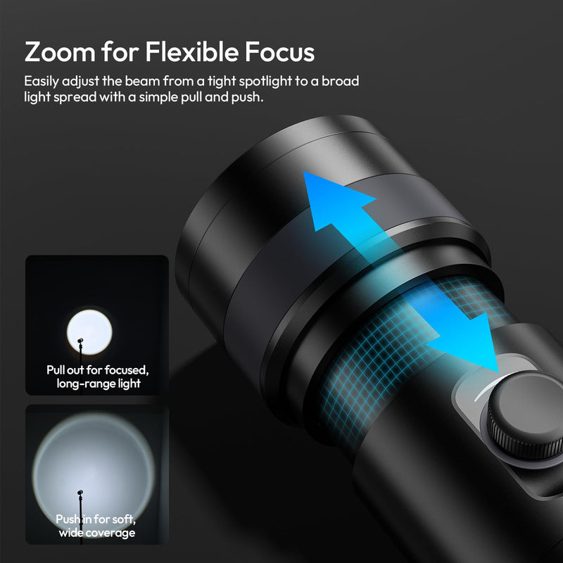 ULANZI LM01 Photography Flashlight RGB Video Light, 7500mAh Rechargeable Photography Flashlight with 20 Filters, 3H Max Runtime, 1200 Lux Output for Wedding, TikTok Videos, Cosplay, Content Creation