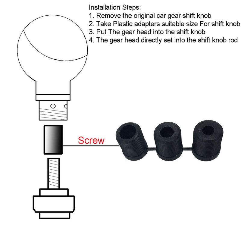 Abfer 5" Heavy Weighted Shift Knob, Aluminum Alloy Car Gear Lever Stick Shifter Handle Fit Most Automatic Manual Vehicle (Black) Black