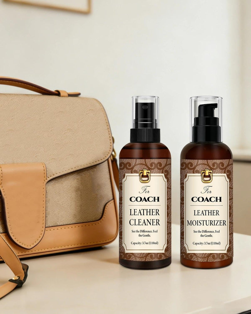  [AUSTRALIA] - Leather Cleaner & Moisturizer Set for Coach, Cleaning and Maintenance Set for Coach, Powerful Stain Removal, Gentle Care, Suitable for Handbags/Wallets and Other Luxury Brands