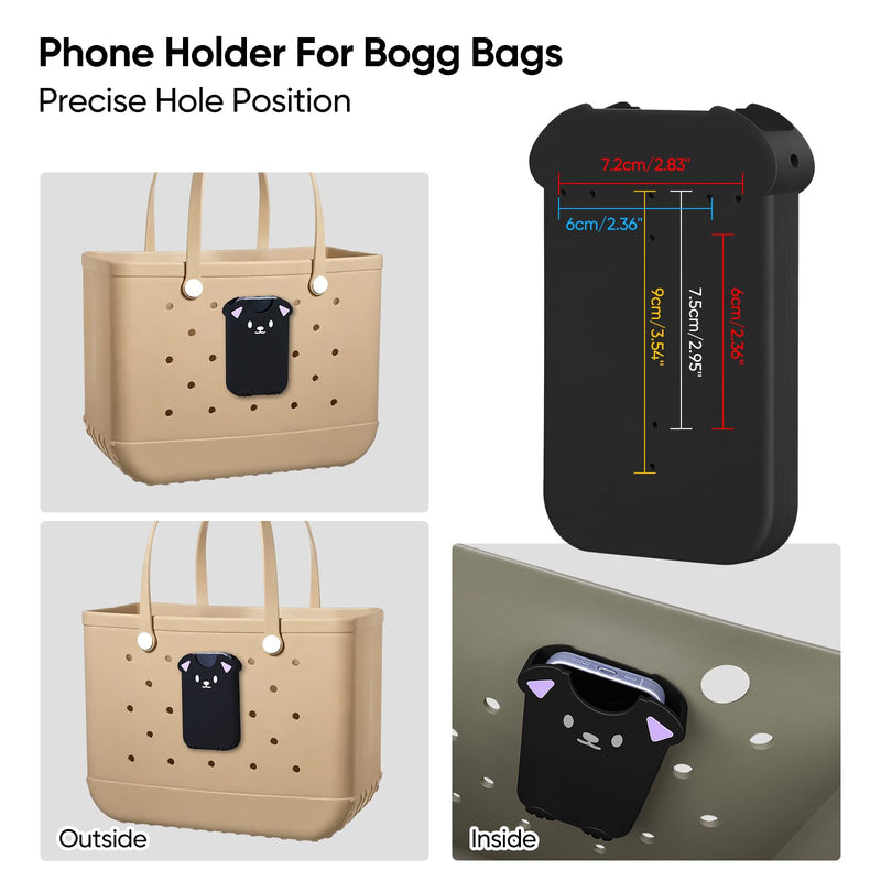 Phone Holder for Bogg Bags Beach Tote,Crossbody Phone Pouch Sleeve Case Bag | Universal, Detachable Lanyard Strap, Cute Dog, Simple Modern Silicone Holster, Women Daily Use Girls Beach Travel Organize