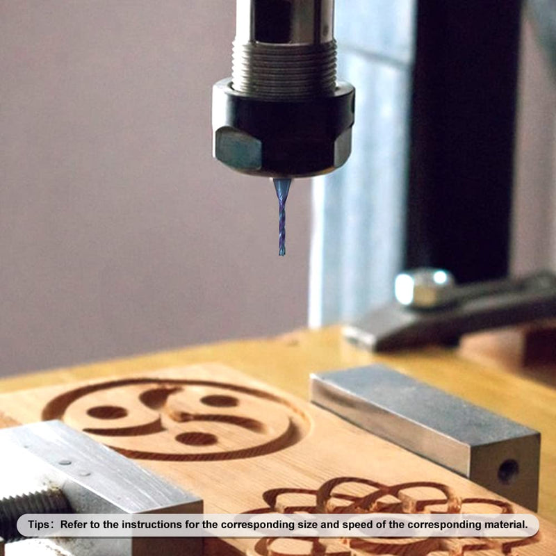 3 Flute Up&Down Cut Compression Spiral Router Bit for CNC, 1/16" Cutting Diameter, 1/2" Cutting Length 1/4" Shank with NACO Coated Carbide End Mill for Wood Carving Engraving Grinding Grooving Compression Cut 3 Flute - 1/16" Cutting Diameter