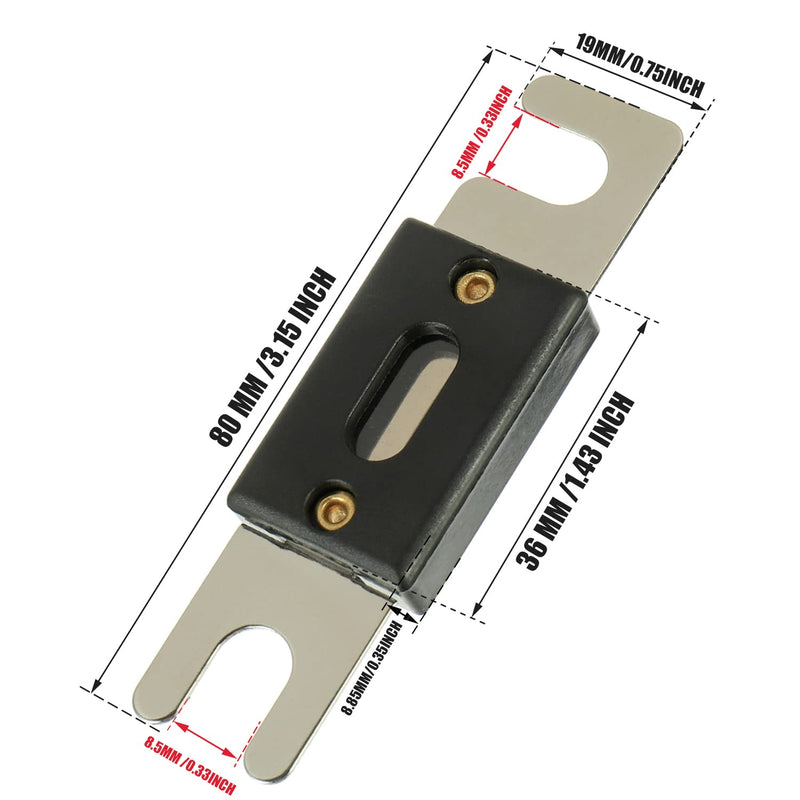 BOJACK 0/2/4 Gauge AWG in Line ANL Fuse Holder with 300 Amp Fuse 300A