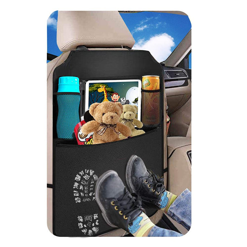 Premium Backseat Organizer for Kids 2 Pack, Heavy Duty Waterproof and Stain Resistant Kick Mats Back Seat Protector, Durable Backseat Car Organizer with Tablet Holder+Storage Pockets