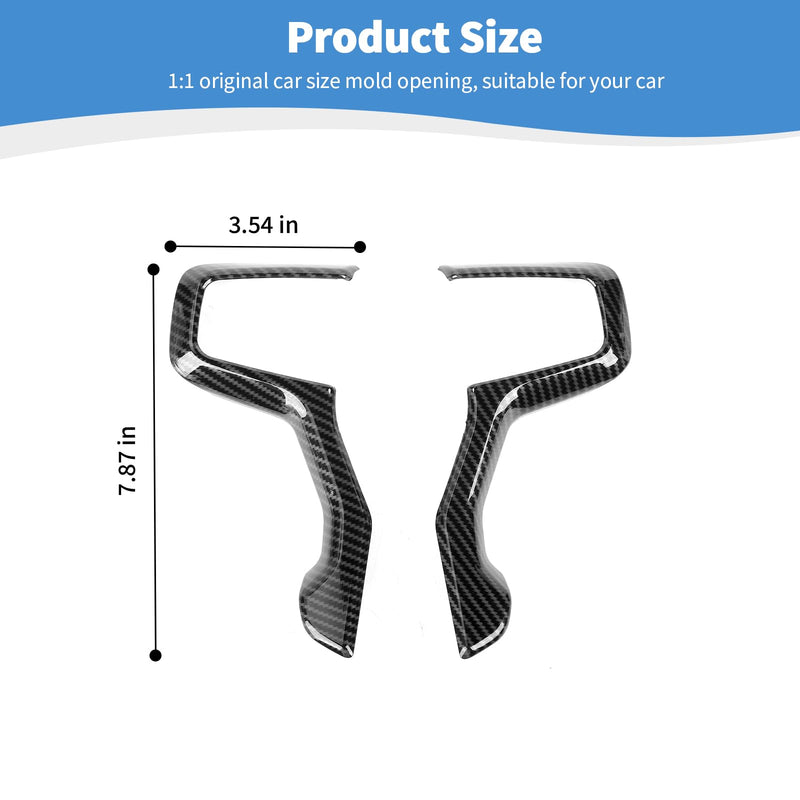 RT-TCZ for Silverado Steering Wheel Trim Carbon Fiber Interior Accessories for Chevrolet Chevy Silverado 2019+ Suburban 2020+ Tahoe 2021+ 2pcs