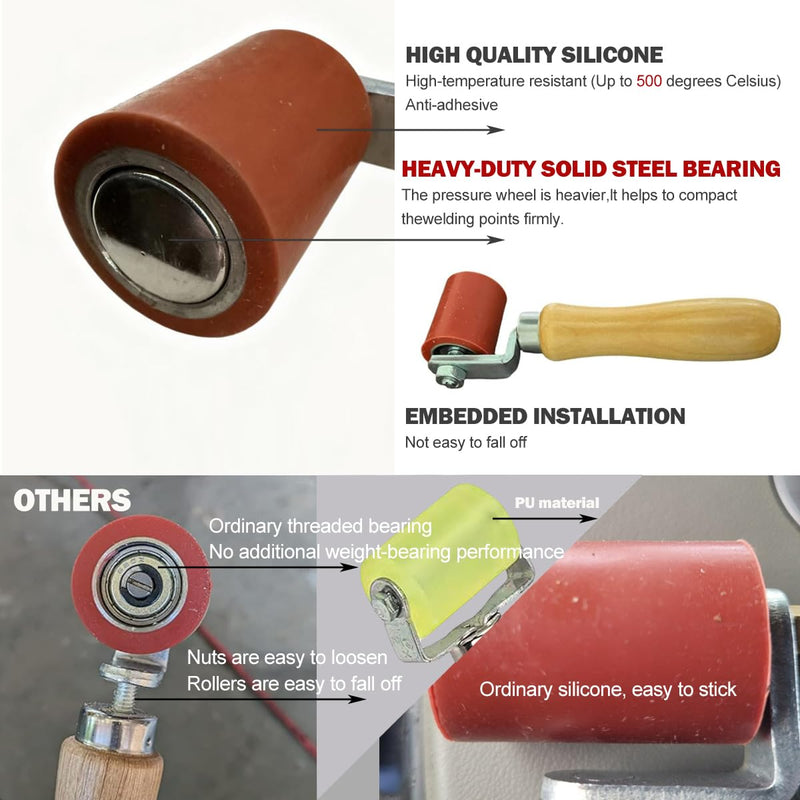 Seam Roller Smoothing Tool for Hot Air Welding PVC/TPO/EPDM Tarpaulin Welding Flooring Tpo Roller Tape repair RV Tape repair RV rubber roller wheel Suitable for Eternabond Tape Welding (1Pcs) 1